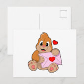 Carte Postale Taupe avec Enveloppe du Cœur (Devant / Derrière)