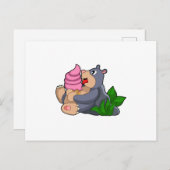 Carte Postale Taupe avec glace au gaufre (Devant / Derrière)