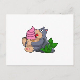 Carte Postale Taupe avec glace au gaufre