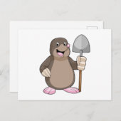 Carte Postale Taupe avec pelle (Devant / Derrière)