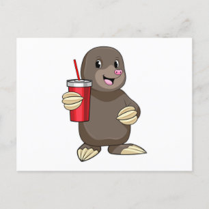 Carte Postale Taupe avec tasse à café