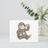 Carte Postale Taupe avec Ver de Terre (Debout devant)