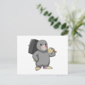 Carte Postale Taupe comme bricoleur avec marteau (Debout devant)