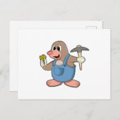 Carte Postale Taupe comme mineur avec de l'or (Devant / Derrière)