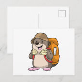 Carte Postale Taupe comme randonneur avec bagages (Devant / Derrière)