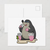 Carte Postale Taupe en chanteuse avec microphone (Devant / Derrière)