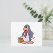 Carte Postale Taupe en Entrepreneuse avec Sac (Debout devant)