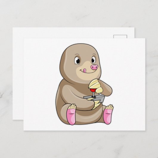 Carte Postale Taupe en joueur avec joystick (Devant / Derrière)