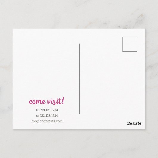 Carte Postale Taupe foncée/rose Nous avons trouvé un nouveau end (Dos)