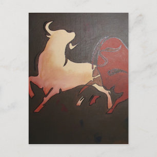 Carte Postale Taurean Bulls Animal Art