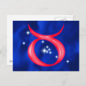 Carte Postale Taureau de signe de zodiaque (Devant / Derrière)