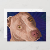 Carte Postale Taureau rouge avec un Arrière - plan bleu (Devant / Derrière)