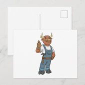 Carte Postale Taurillon comme bricoleur avec marteau (Devant / Derrière)