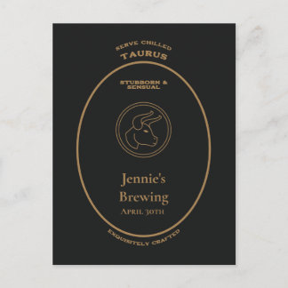 Carte Postale Taurus Apothicaire Personnel Étiquette Têtu Sensue