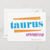 Carte Postale Taurus Aqua (Devant / Derrière)
