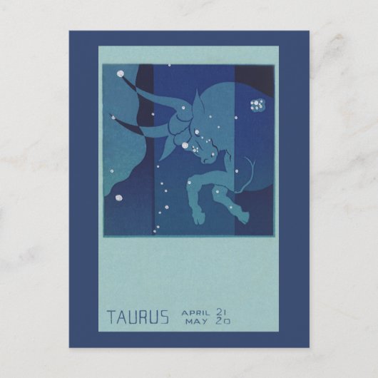 Carte Postale Taurus Bull Constellation Astrologie Zodiaque Vint (Devant)