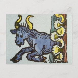 Carte Postale Taurus le Taureau, Signes Vintages du Zodiaque