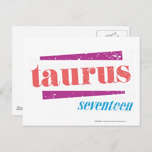 Carte Postale Taurus LtPink (Devant / Derrière)