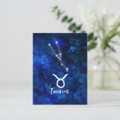 Carte Postale Taurus Zodiac Constellation Bleu Galaxie Céleste (Debout devant)