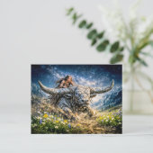 Carte Postale Taurus Zodiac Riding a Mystical Horned Beast (Debout devant)