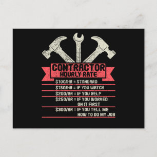 Carte Postale Taux horaire de réparation mécanique