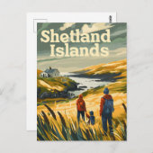Carte Postale Tavel des îles Shetland (Devant / Derrière)
