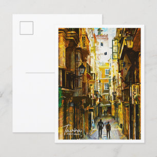 Carte Postale Tavira Portugal Belle peinture à l'huile Paysage