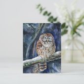 Carte Postale Tawny Owl aquarelle peinture (Debout devant)