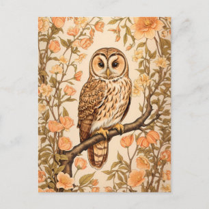 Carte Postale Tawny Owl Peach Blossoms William Morris Inspiré