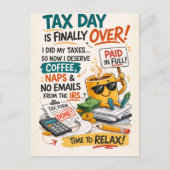 Carte Postale Tax Day Is Finally Over Funny Coffee Relax (Devant)