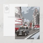 Carte Postale Taxi à Londres (Devant / Derrière)