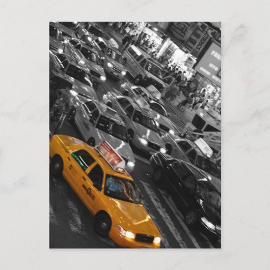 Carte Postale Taxi : Arrière - plan B&W (Devant)