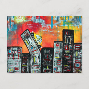 Carte Postale Taxi Cab City Art