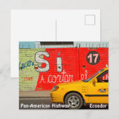 Carte Postale Taxi jaune & graffiti, Equateur (Devant / Derrière)