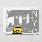 Carte Postale Taxi Jaune Pont De Brooklyn Nyc New York City (Devant / Derrière)