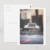 Carte Postale Taxi parisien dans la pluie (Devant / Derrière)