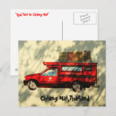 Carte Postale Taxi Rouge à Chiang Mai (Devant / Derrière)
