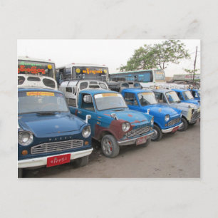 Carte Postale Taxis Mazdas Bleus