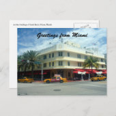 Carte Postale taxis miami deco (Devant / Derrière)