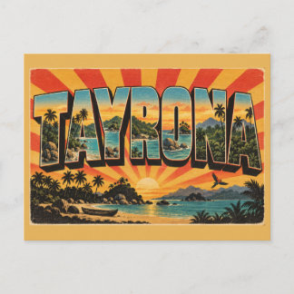 Carte Postale Tayrona Colombie Caraïbes Jungle Plage Art