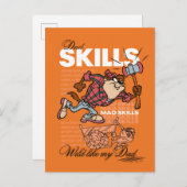 Carte Postale TAZ™ - Compétences de Papa (Devant / Derrière)