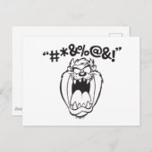 Carte Postale TAZ™ Hurle des Gros Mots (Devant / Derrière)