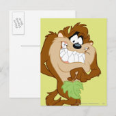 Carte Postale TAZ™ tenant une feuille (Devant / Derrière)