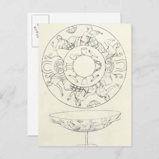 Carte Postale Tazza trouvée à Tarquinia (Devant / Derrière)