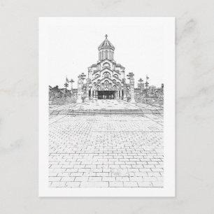 Carte Postale Tbilissi Georgia Cityscape Sameba Architecture