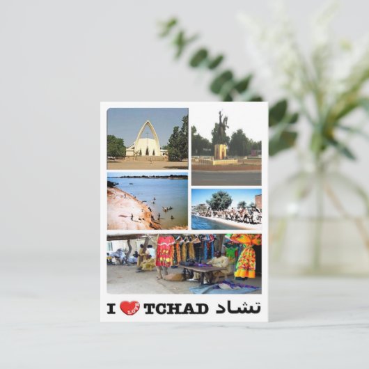 Carte Postale Tchad - I Love - (Debout devant)