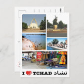 Carte Postale Tchad - I Love - (Devant / Derrière)