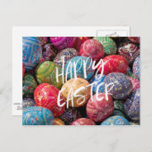 Carte Postale Tchèque Oeufs De Pâques Décorés, Joyeux Pâques (Devant / Derrière)