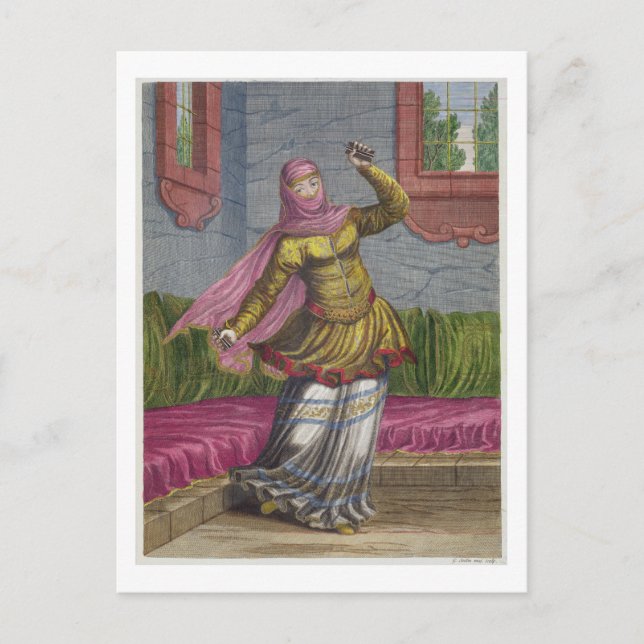 Carte Postale Tchinguis, ou Turkish dancer, 18e century (engrav (Devant)