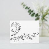 Carte Postale Tchiot Caniche Printanier (Debout devant)